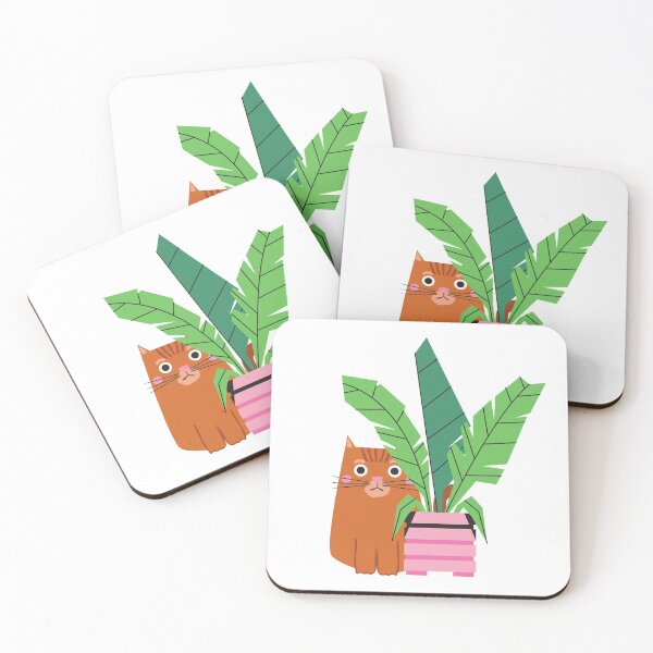 Item preview, Peeping Cat with House Plant  designed and sold by BohoMoon.