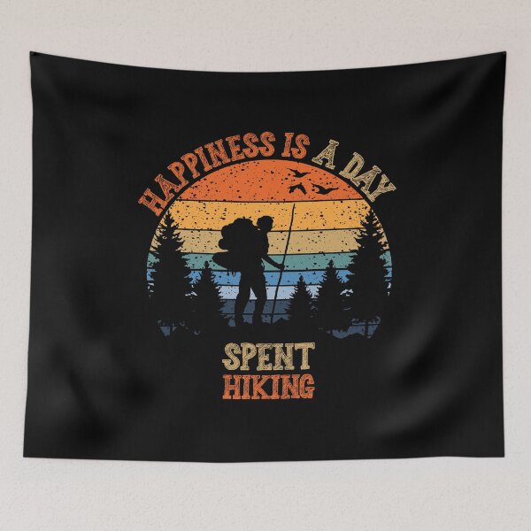 Item preview, Happiness Is A Day Spent Hiking Funny Vintage Hiker Adventure Outdoor designed and sold by VintagePathway.
