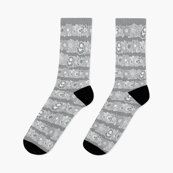 Item preview, Floral Nautical Stripes Design on Ultimate Grey designed and sold by Pentanglement.