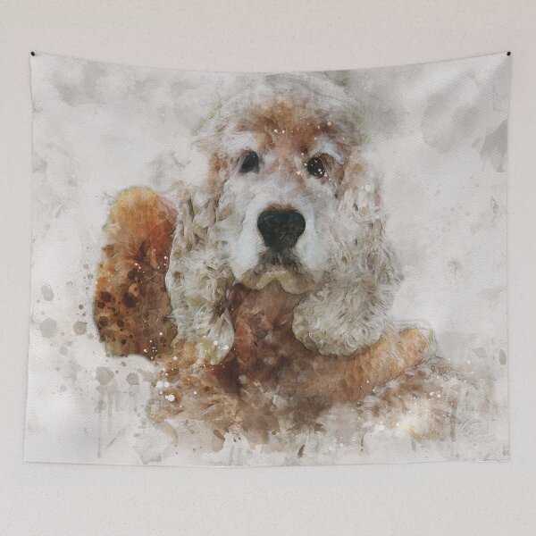 Item preview, Cocker Spaniel dog watercolour digital portrait designed and sold by Gerald Waters.