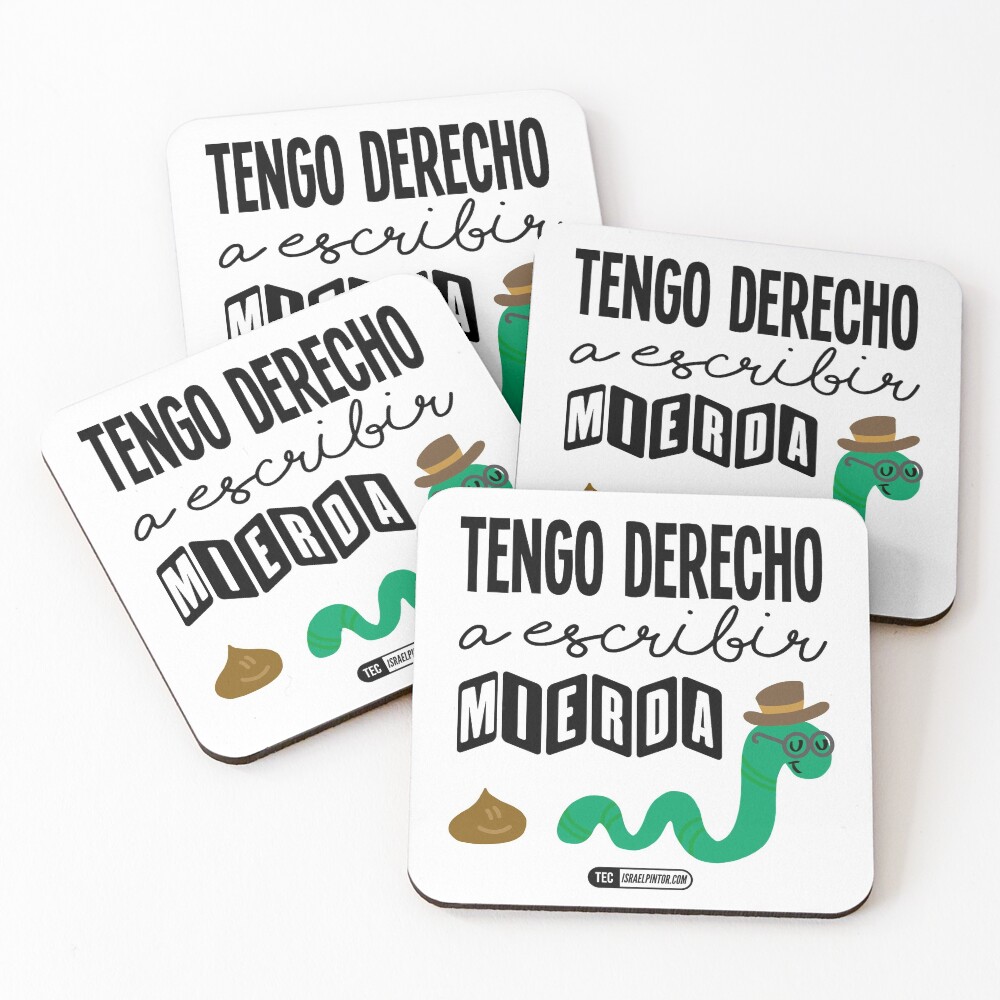 Tengo derecho a escribir mierda Posavasos (lote de 4)
