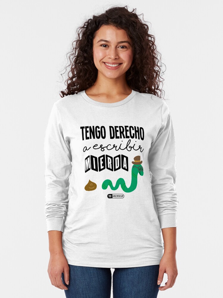 Vista alternativa de Camiseta de manga larga Tengo derecho a escribir mierda