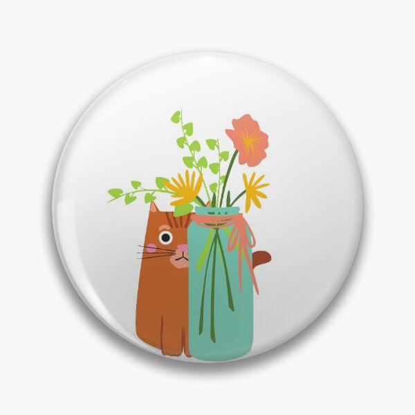 Item preview, Peeping Cat with Flower Vase designed and sold by BohoMoon.