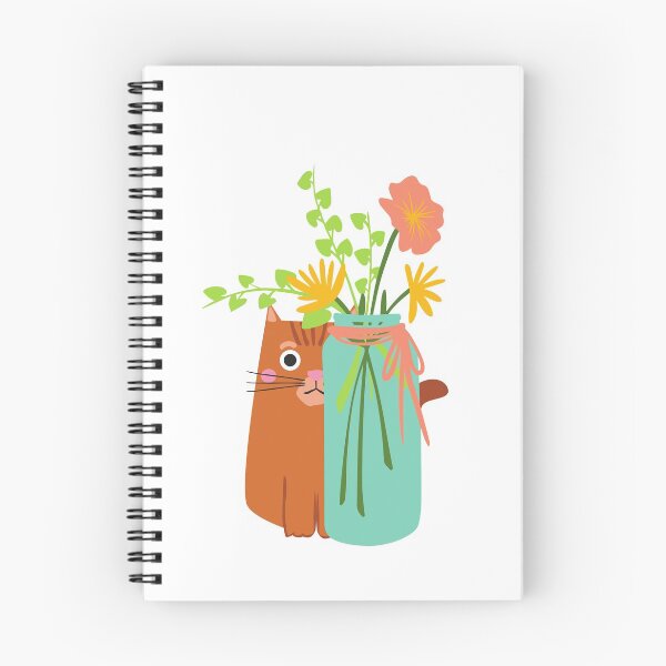 Item preview, Peeping Cat with Flower Vase designed and sold by BohoMoon.