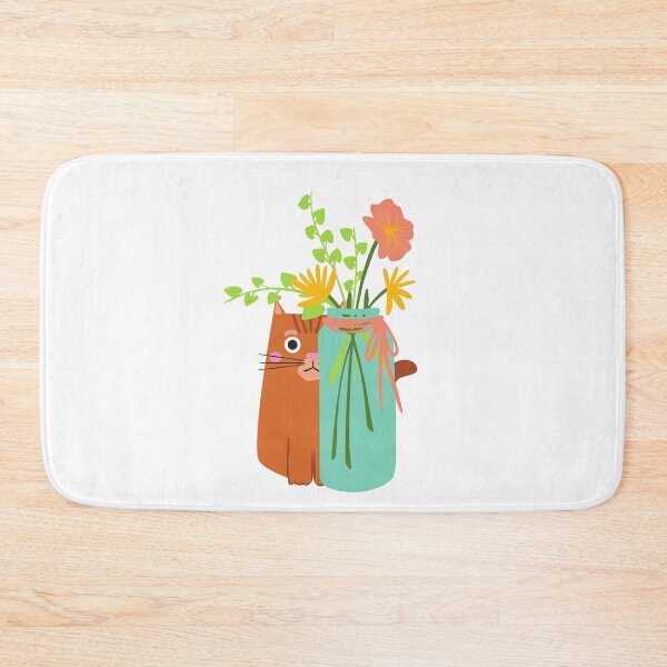 Item preview, Peeping Cat with Flower Vase designed and sold by BohoMoon.