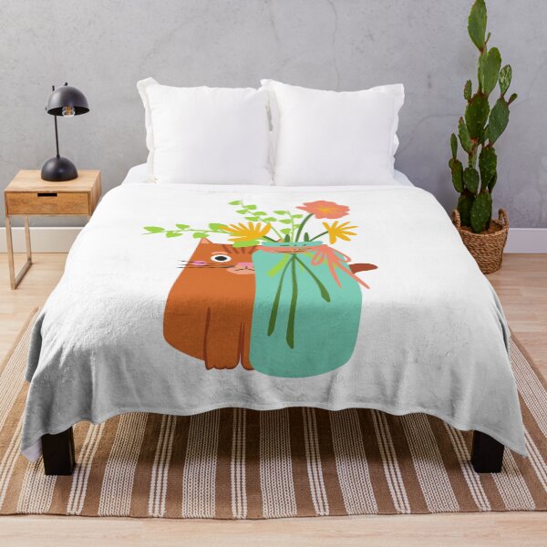 Item preview, Peeping Cat with Flower Vase designed and sold by BohoMoon.