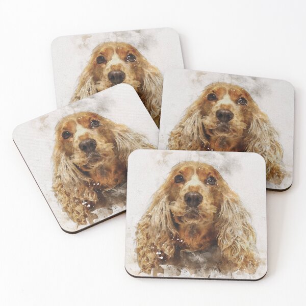 Item preview, Cocker Spaniel dog watercolour digital portrait designed and sold by Gerald Waters.
