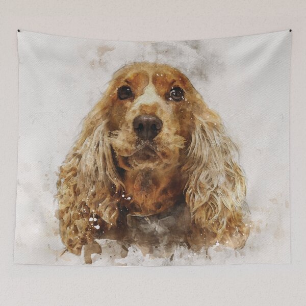 Item preview, Cocker Spaniel dog watercolour digital portrait designed and sold by Gerald Waters.