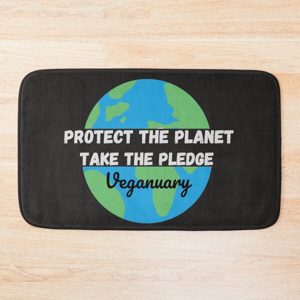 Item preview, Protect The Planet, Take The Pledge - Veganuary White text designed and sold by DesignsBySaxton.
