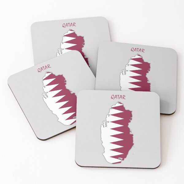 Aperçu de l'œuvre Carte du Qatar avec le drapeau national, drapeau du Qatar à l'intérieur Carte du Qatar créée et vendue par mashmosh.