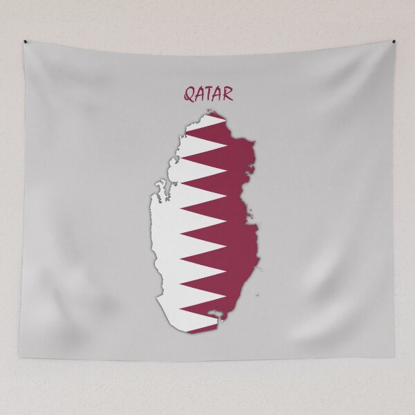Item preview, Qatar map with national flag, qatar Flag inside Map of qatar designed and sold by mashmosh.