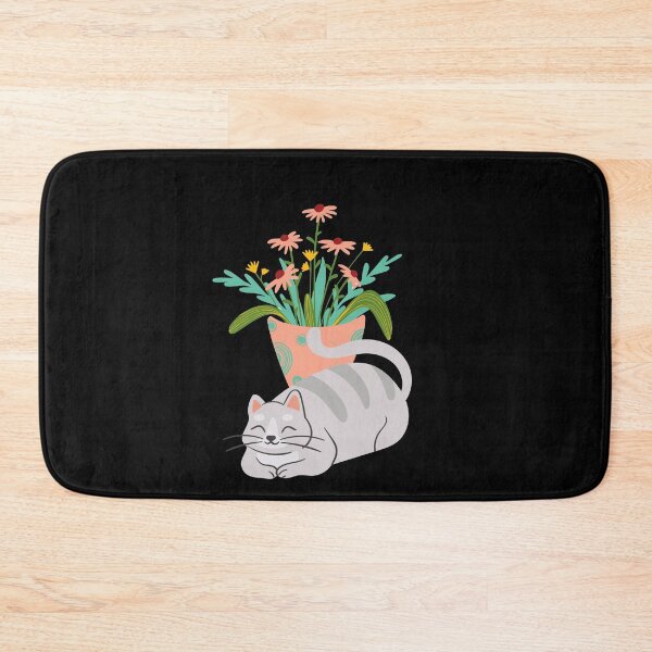 Item preview, Fat Smiling Cat with Boho Flower Pot designed and sold by BohoMoon.
