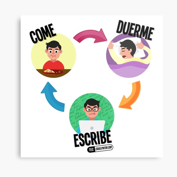 Come, duerme, escribe Lámina metálica