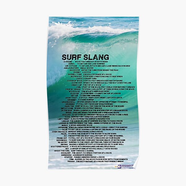 "Surf Slang" Poster for Sale by leonleo Redbubble