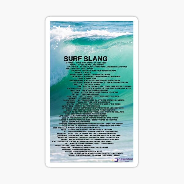 "Surf Slang" Sticker for Sale by leonleo Redbubble