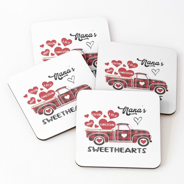Item preview, Nana's Sweethearts Cute Grandma Sweetheart Plaid Truck Grandchildren Red Valentine  designed and sold by clothesy7.