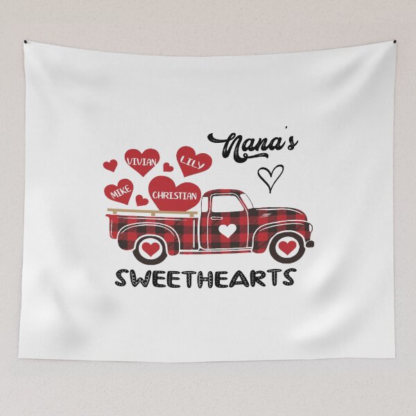 Item preview, Nana's Sweethearts Cute Grandma Sweetheart Plaid Truck Grandchildren Red Valentine  designed and sold by clothesy7.