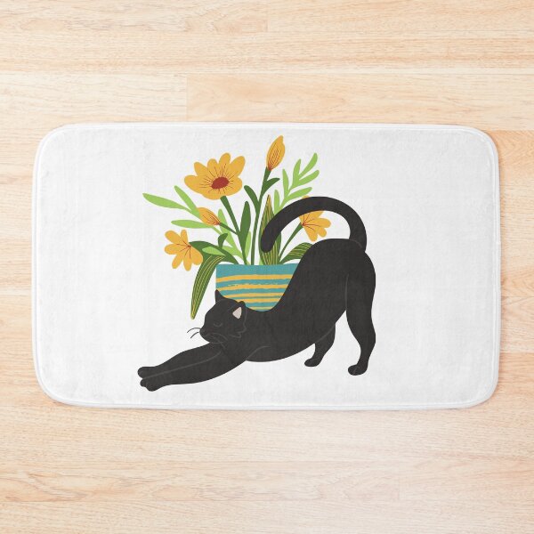Item preview, My Lazy Black Cat with Yellow Sunflowers designed and sold by BohoMoon.