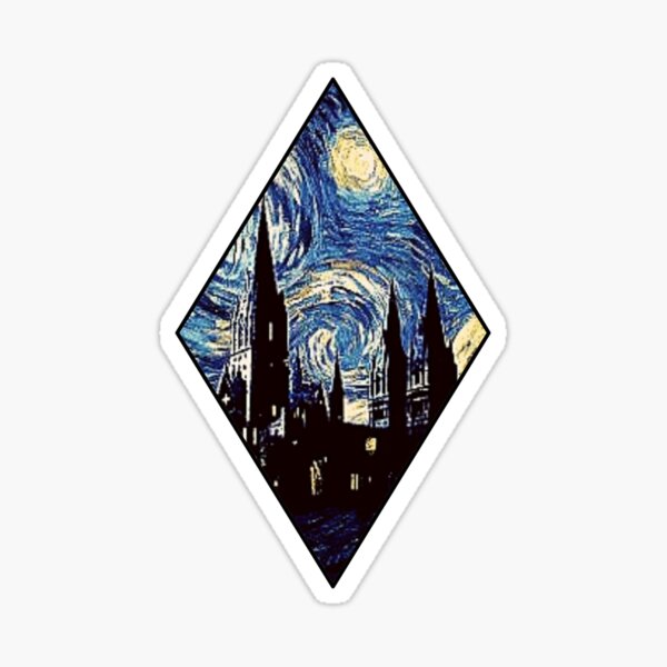 Magic Diamond Castle Blue Night Sky Sticker