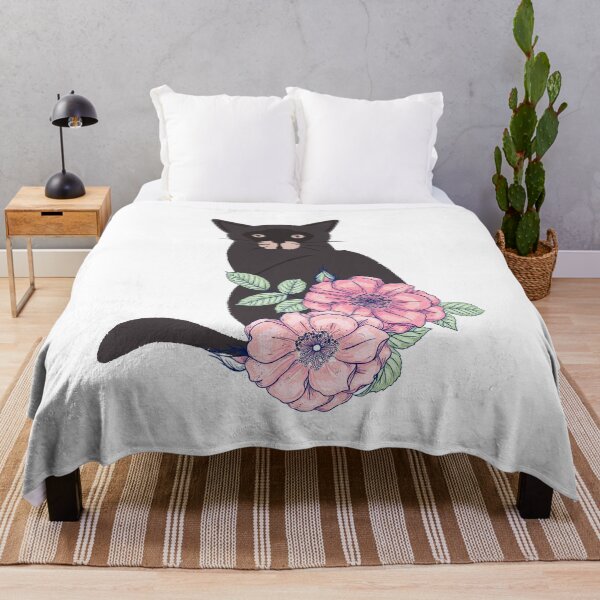 Item preview, Why are you looking at my Cat - Pink Flowers designed and sold by BohoMoon.