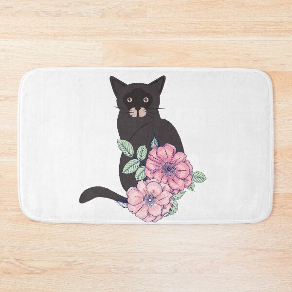 Item preview, Why are you looking at my Cat - Pink Flowers designed and sold by BohoMoon.