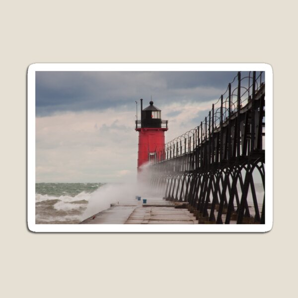 South Haven, Michigan Lighthouse-1 Magnet