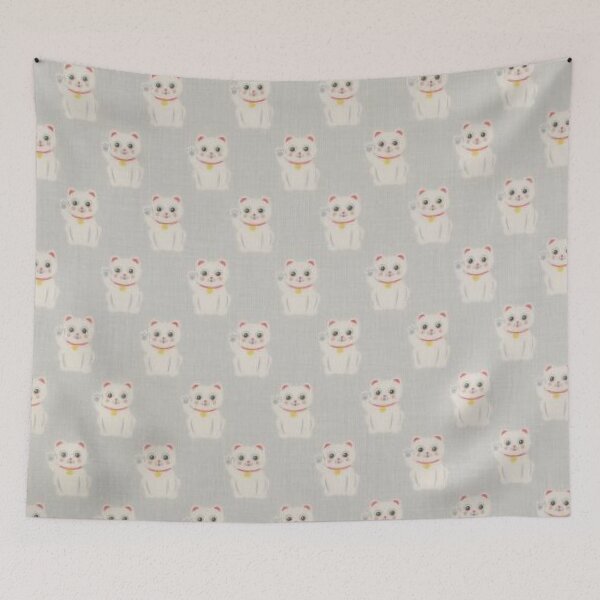 Item preview, Cheerful fabric for children, printed pattern: cats, gray designed and sold by jwebmarket.