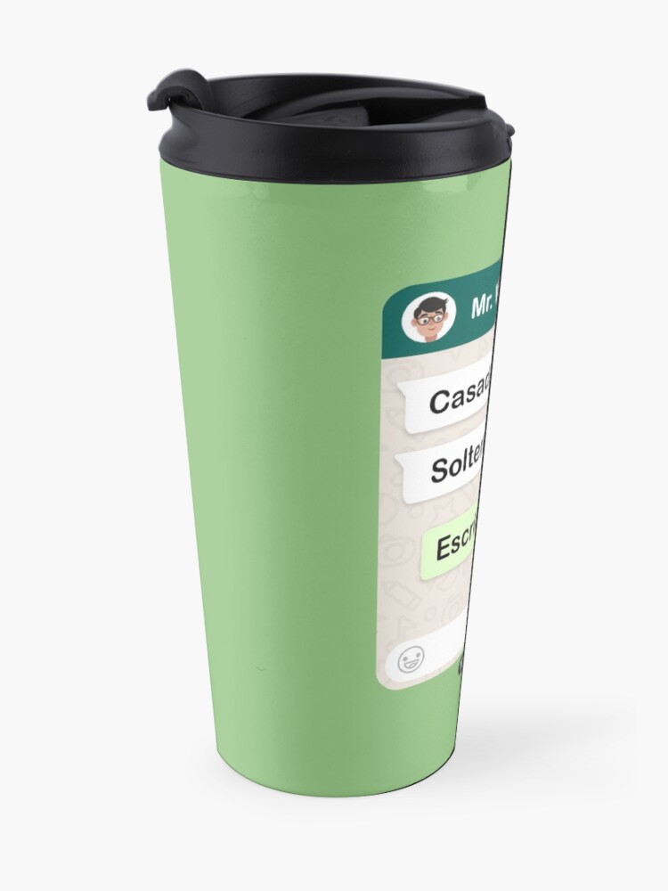 Vista alternativa de Taza de viaje Casada? Soltera? Escribiendo... Para mujeres hetero