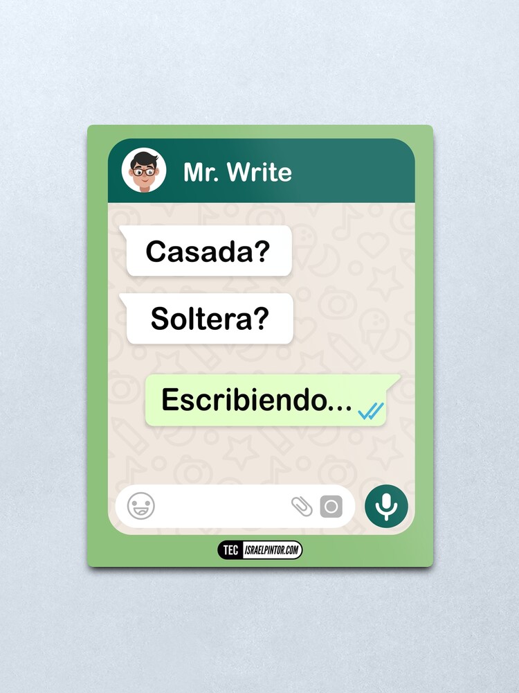 Vista alternativa de Lámina metálica Casada? Soltera? Escribiendo... Para mujeres hetero