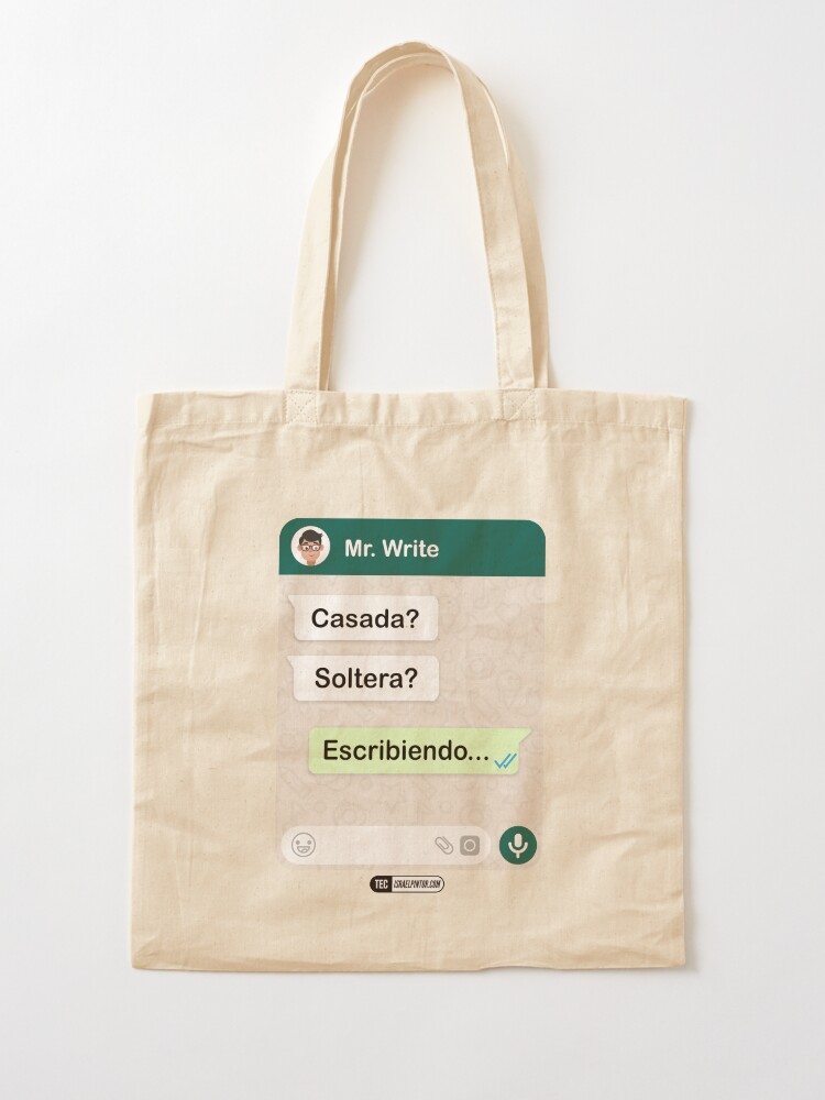 Vista alternativa de Bolsa de tela Casada? Soltera? Escribiendo... Para mujeres hetero