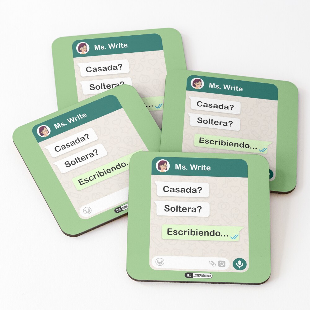 Casada? Soltera? Escribiendo... Para mujeres lesbianas Posavasos (lote de 4)