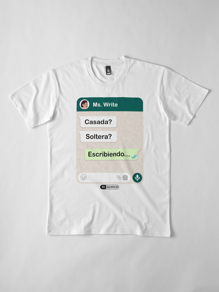 Vista alternativa de Camiseta premium Casada? Soltera? Escribiendo... Para mujeres lesbianas