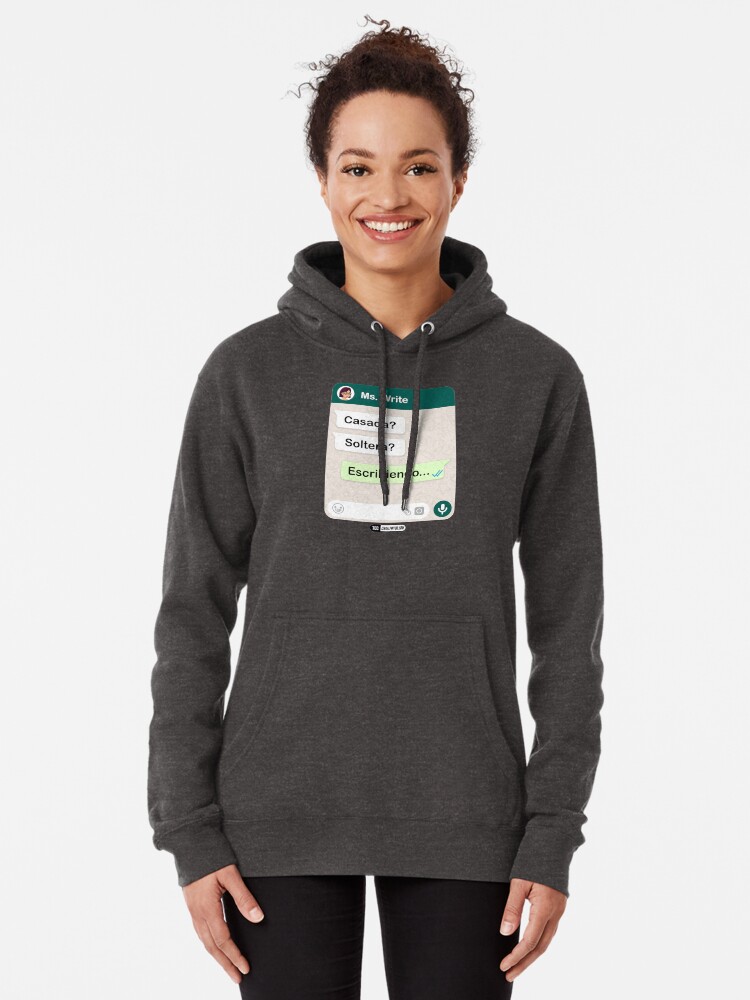 Vista alternativa de Sudadera con capucha Casada? Soltera? Escribiendo... Para mujeres lesbianas