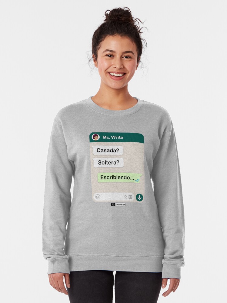 Vista alternativa de Sudadera sin capucha Casada? Soltera? Escribiendo... Para mujeres lesbianas