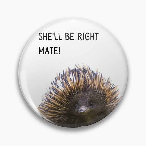 Item preview, She'll be right mate. Photograph of an echidna and black text. designed and sold by JellyBeenzz.