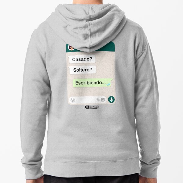 Casado? Soltero? Escribiendo... Para hombres hetero Sudadera con capucha y cremallera