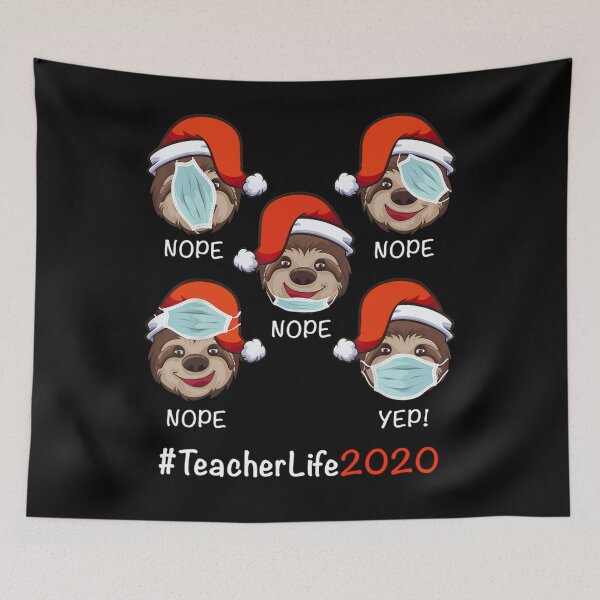 Item preview, Christmas Teacher Life 2020 Sloths Wearing Mask designed and sold by Scarlettole137.