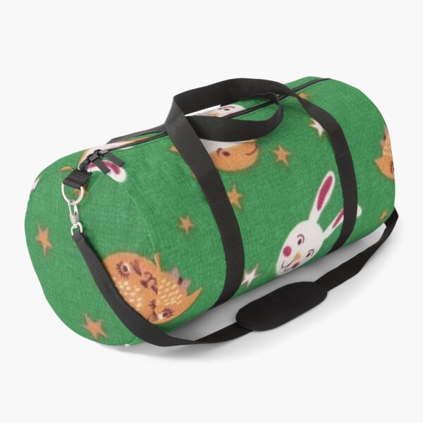 Item preview, Printed cotton, fox cats rabbits, green background designed and sold by jwebmarket.