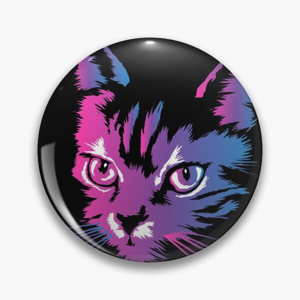 Aperçu de l'œuvre visage de chat vintage coloré créée et vendue par HerModaX.