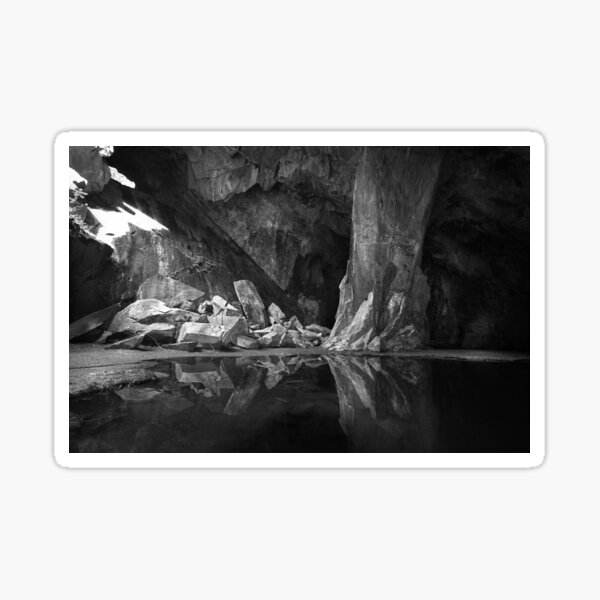 The Black Pool. Cathedral Cave, Little Langdale. English Lake District Sticker