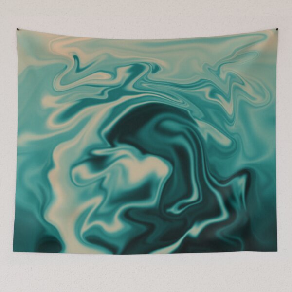 Item preview, Honey Turquoise  - marble abstraction liquid psychedelic designed and sold by Muizz Shaikh.