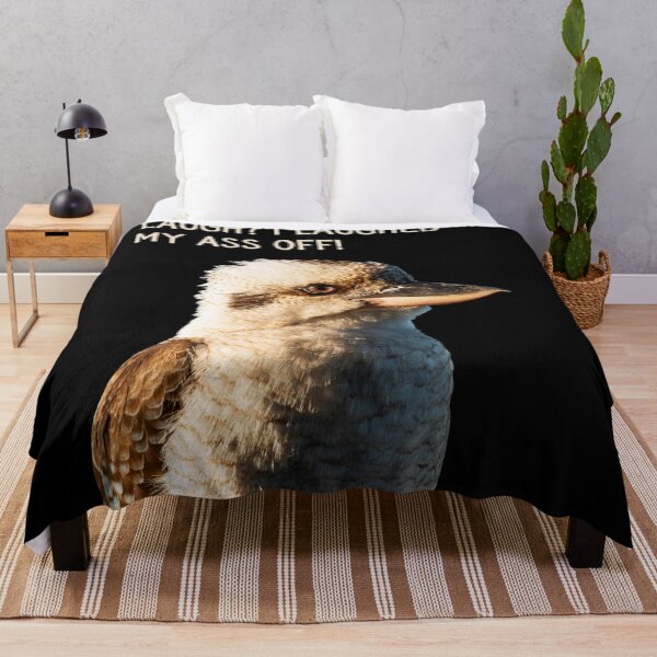 Item preview, Laugh? I laughed my ass off!, Kookaburra close up. Photograph and light colour text. designed and sold by JellyBeenzz.