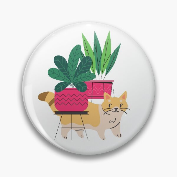 Item preview, Fat Yellow Cat with Colorful House Plant  designed and sold by BohoMoon.
