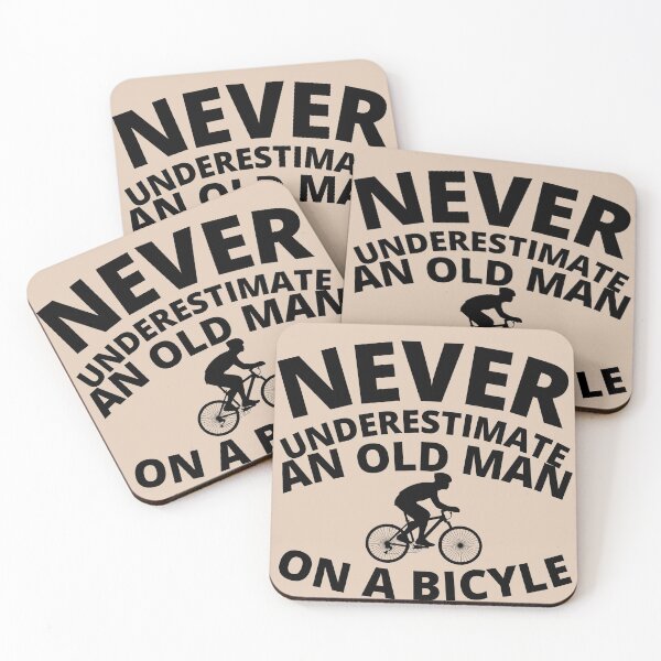 Item preview, never underestimate an old man on a bicycle designed and sold by NicyShopy.