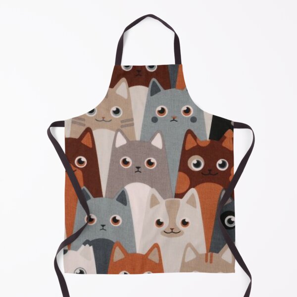 Item preview, Printed cotton fabric, cats, brown-beige designed and sold by jwebmarket.