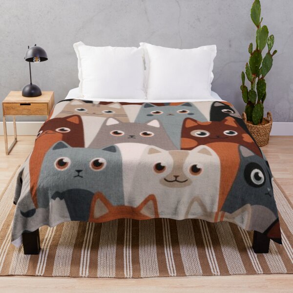Item preview, Printed cotton fabric, cats, brown-beige designed and sold by jwebmarket.