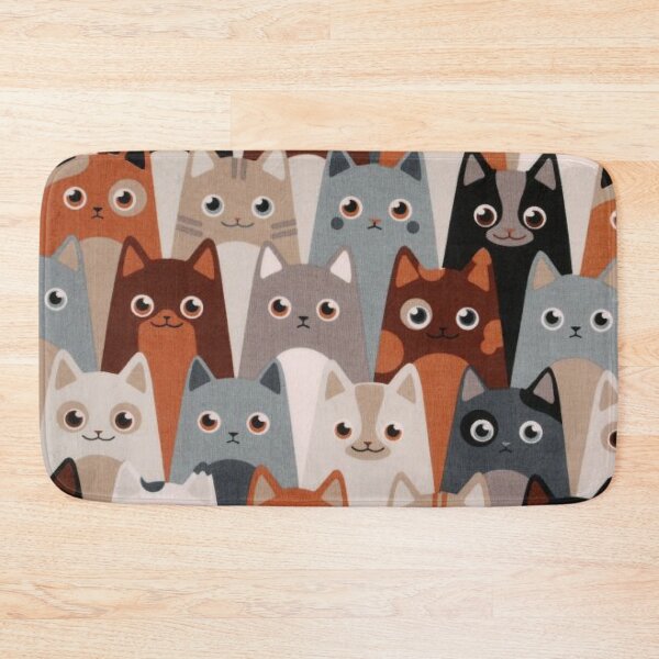 Item preview, Printed cotton fabric, cats, brown-beige designed and sold by jwebmarket.