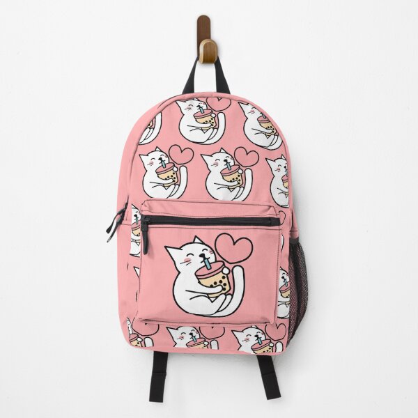 Item preview, Cute White Cat Sipping Bubble Tea - Kawaii Boba Tea designed and sold by BobaTeaMe.