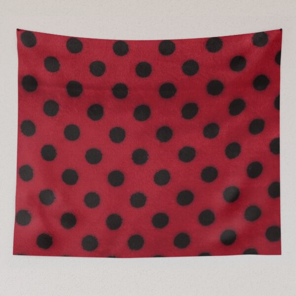 Aperçu de l'œuvre Polaire chenille à pois, double face, noir-rouge créée et vendue par jwebmarket.