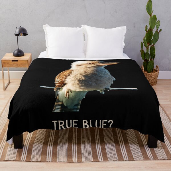Item preview, True blue? Kookaburra close up. Photograph and light colour text. designed and sold by JellyBeenzz.